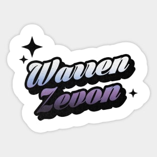 Warren Zevon - Retro Classic Typography Style Sticker